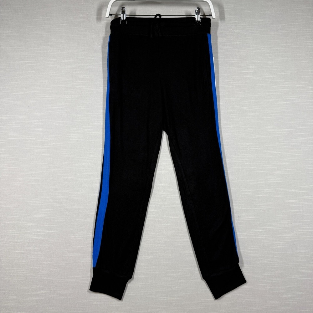 Aqua Athletic Pants Womens XS‎ Black Blue Stripe Soft Stretch Casual Cozy Yoga